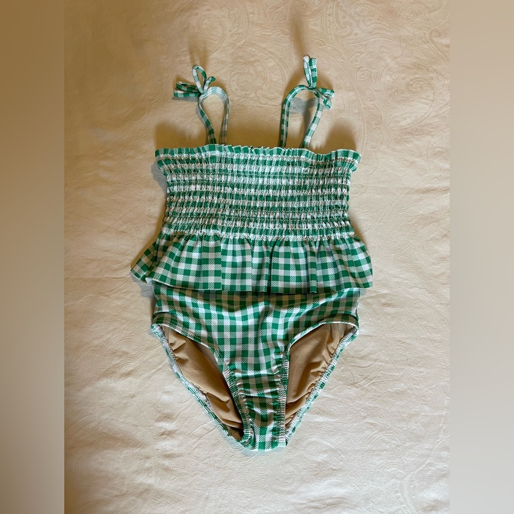 Oldnavy Green Gingham Kids Swimsuit size 3T